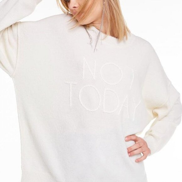 NEW Wildfox Not Today Cream White Sweater - Women's XS - Picture 3 of 3